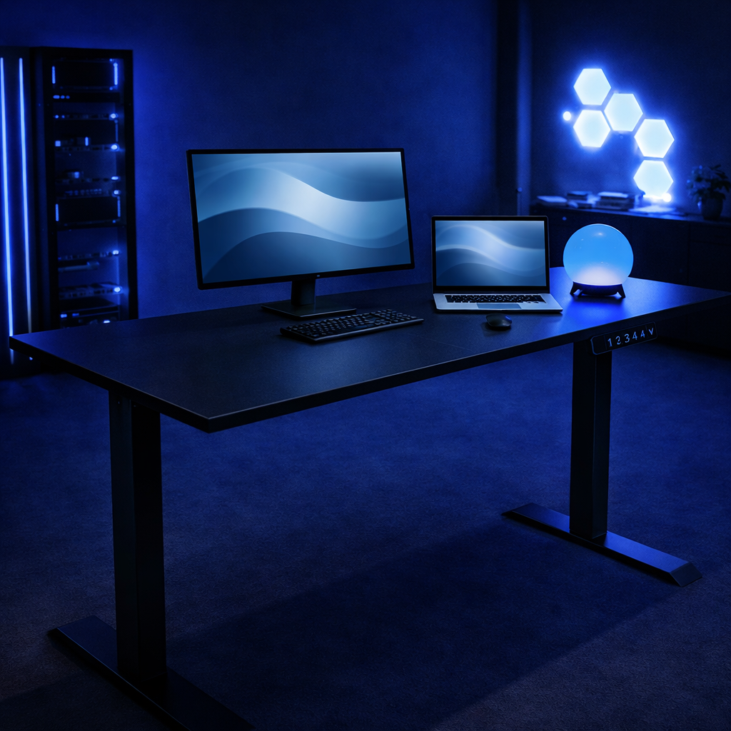 ZY-02 Dual Motor Height Adjustable Black Standing Desk for Studio and Office
