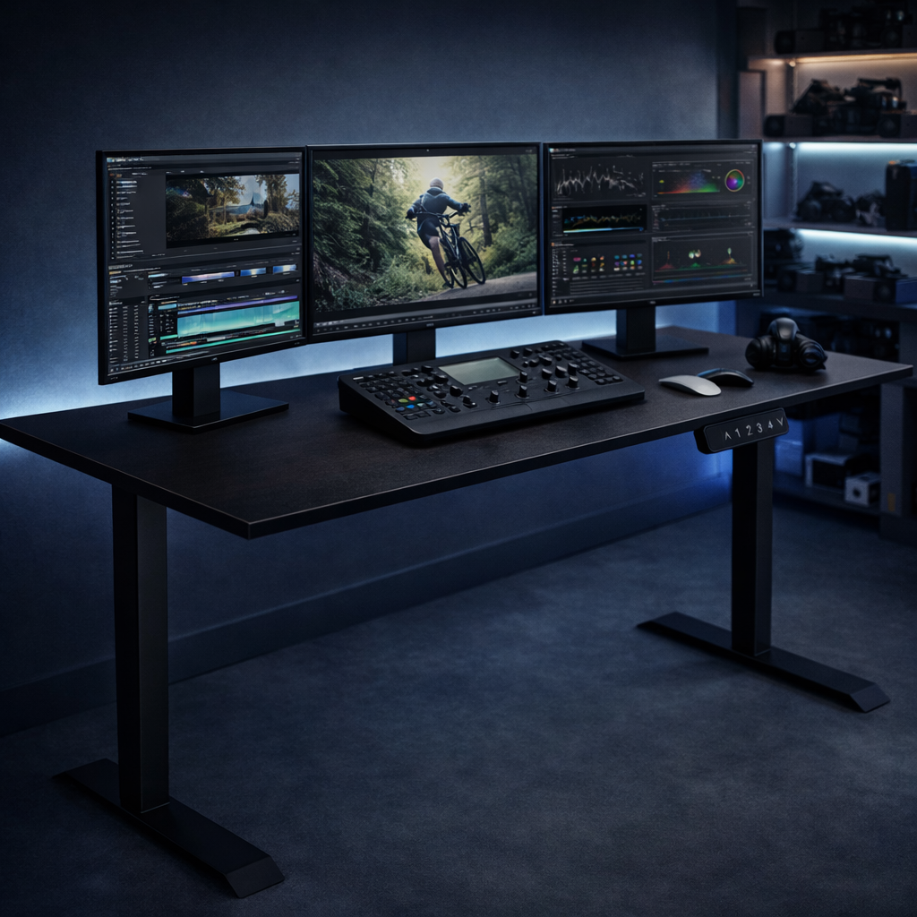 ZY-02 Dual Motor 2-Stage Electric Standing Desk Multi Monitor Data Analysis Workstation Heavy Duty Office Desk
