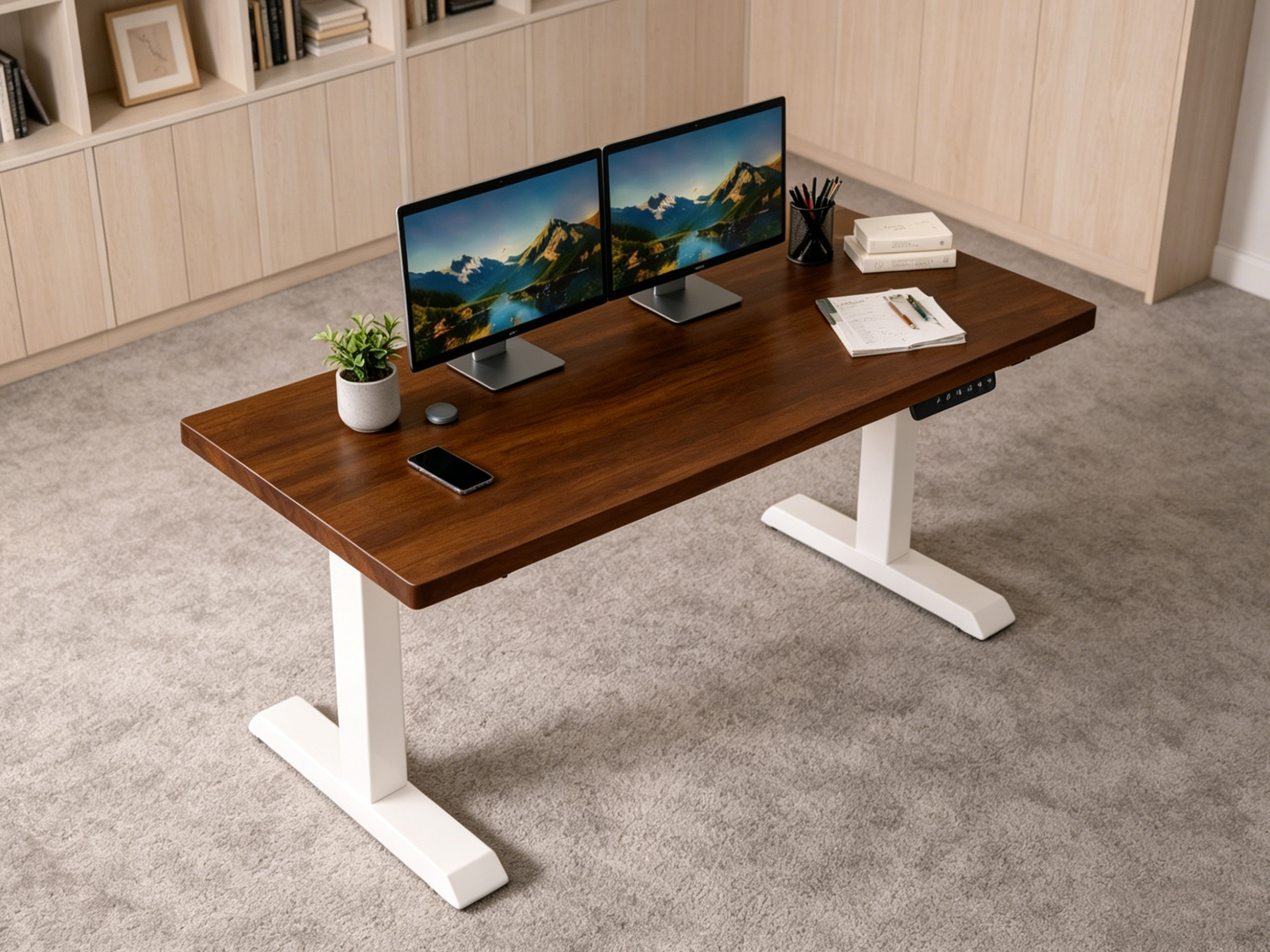 ZY-02 Dual Motor 2 Stage Electric Standing Desk Home Office Adjustable Sit Stand Desk Ergonomic Use