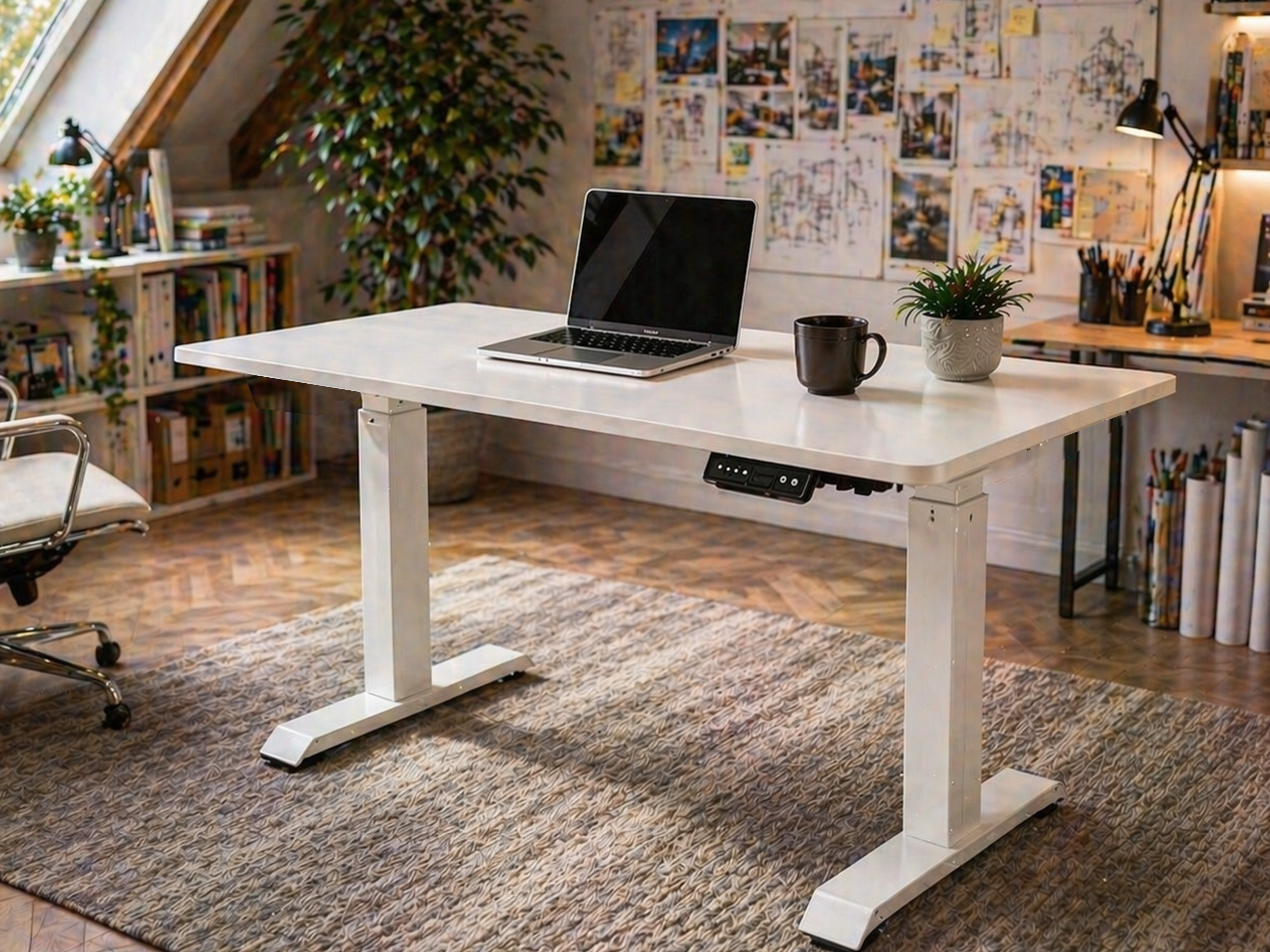ZY-02 Dual Motor Adjustable Desk 2 Stage Workstation Office Sit Stand Table for Team Workspace