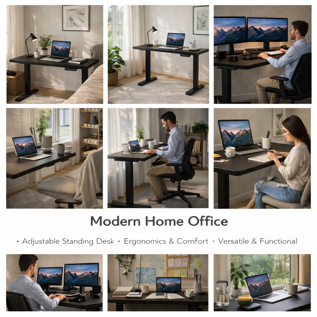 ZY-02 Dual Motor Standing Desk 2-Stage Smart LED Control Height Adjustable Desk for Tech Offices