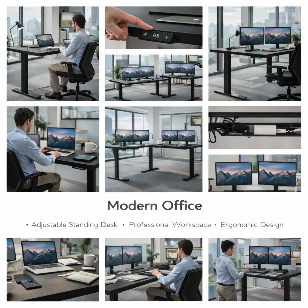 ZY-02 Dual Motor Standing Desk 2-Stage Sit Stand Office Desk with Memory Controller
