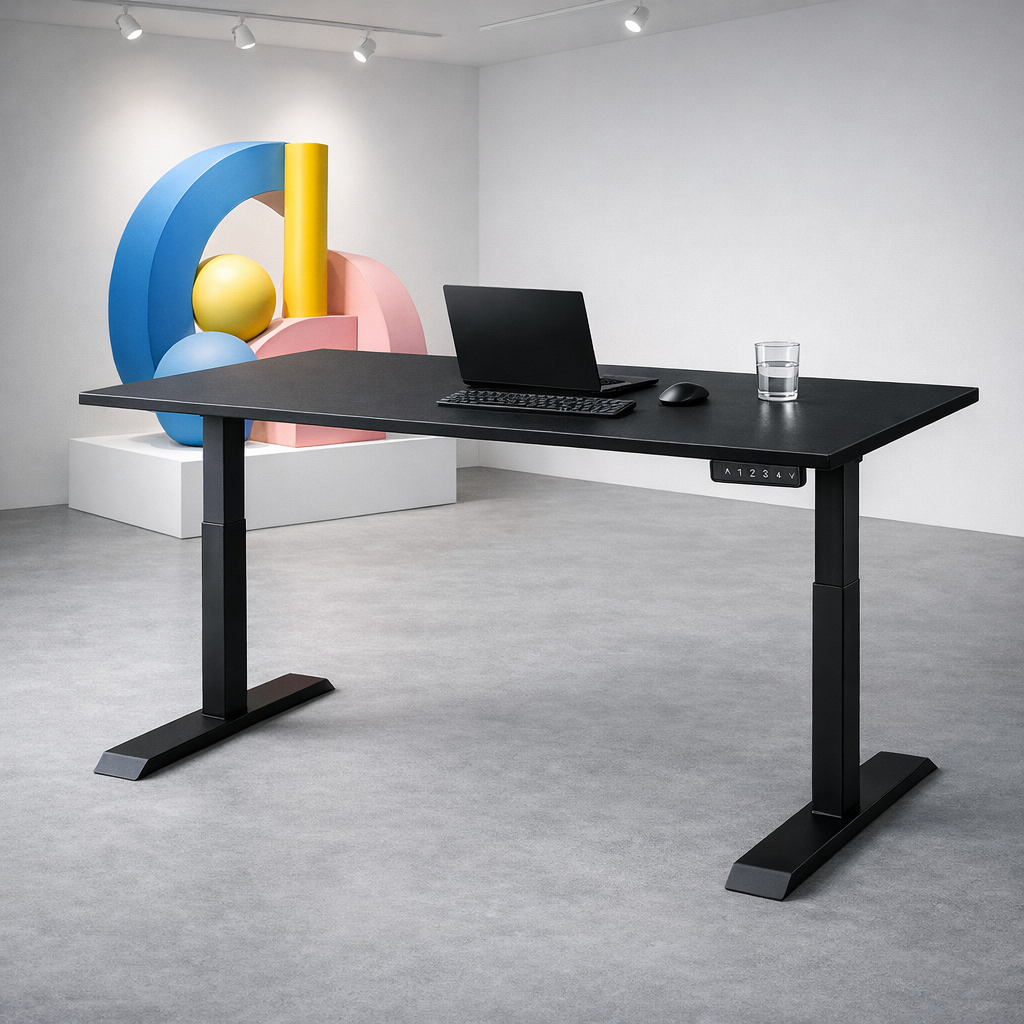 ZY-02 Electric Standing Desk with Color Block Floor Modern Workspace