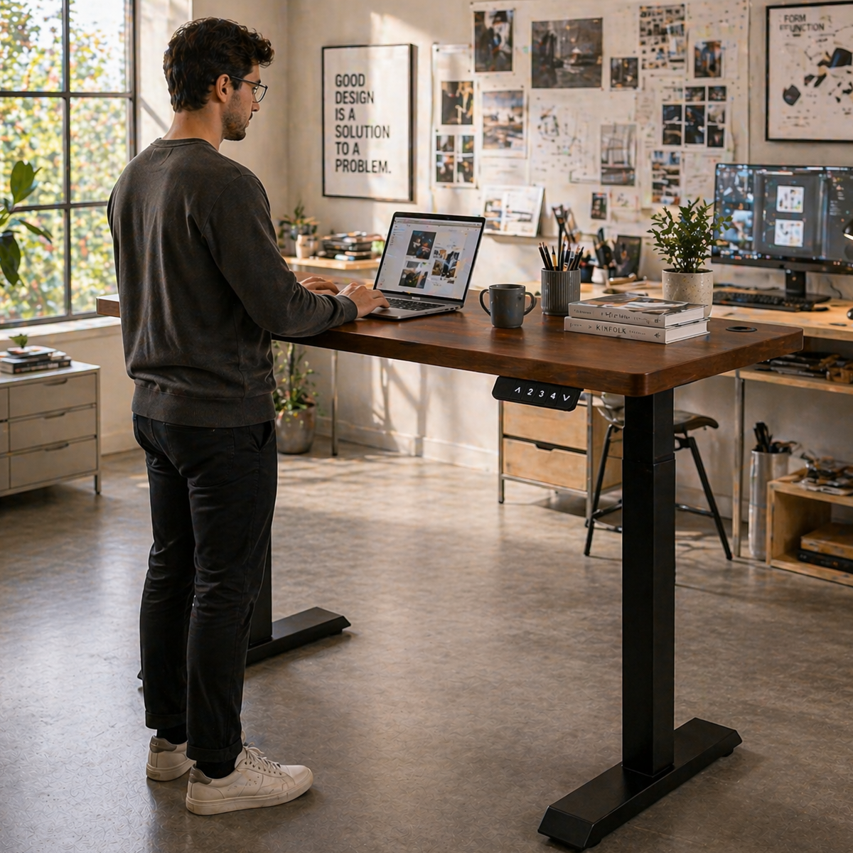 ZY-02 Dual Motor Business Standing Desk 2 Stage Electric Adjustable Table for Contract Office Furniture Supply