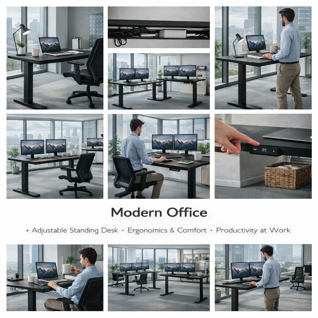 ZY-02 Dual Motor Standing Desk 2-Stage Adjustable Office Desk Frame with Strong Stability