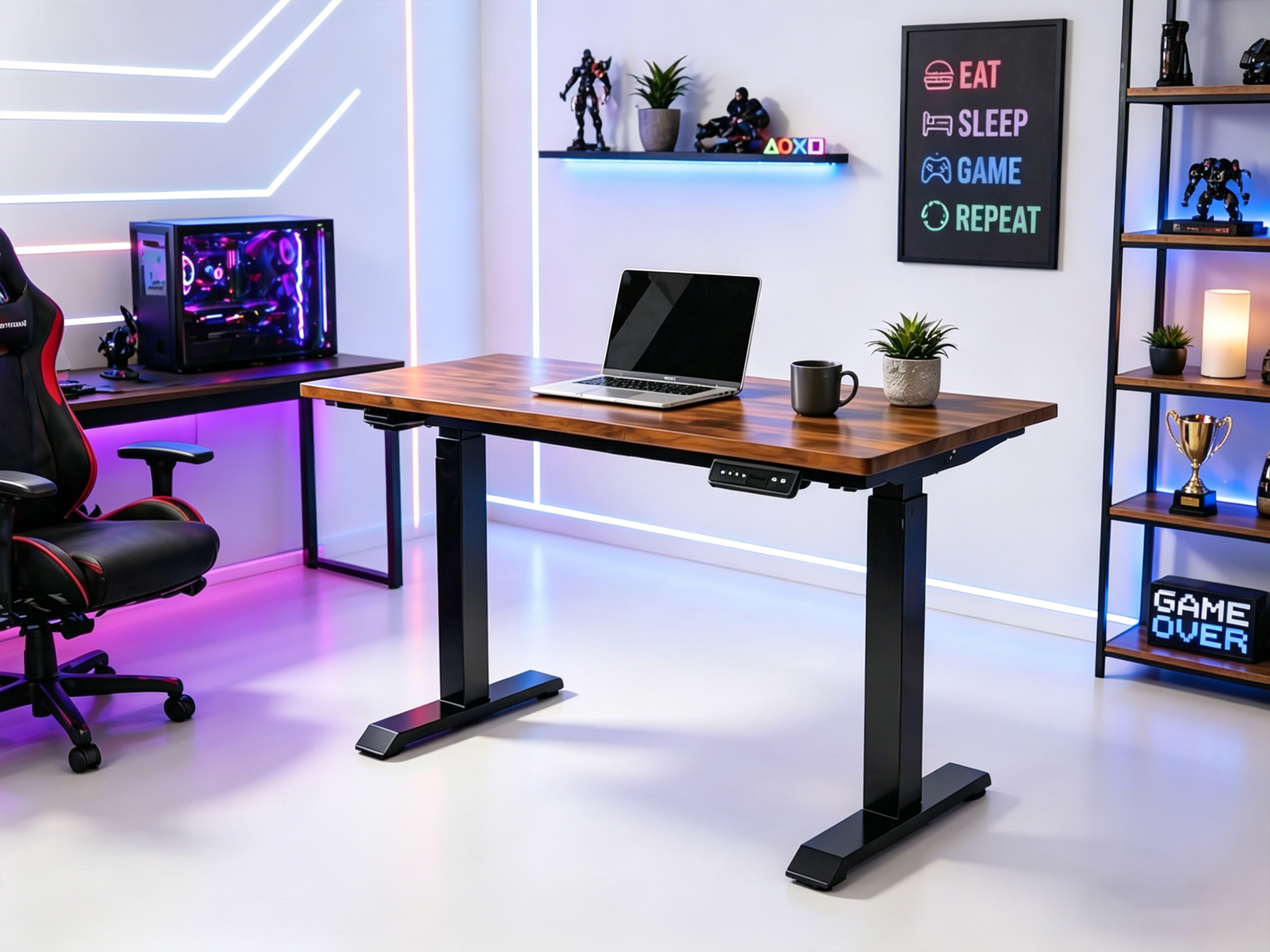 ZY-02 Dual Motor Height Adjustable Desk 2 Stage Ergonomic Computer Desk for Office Use