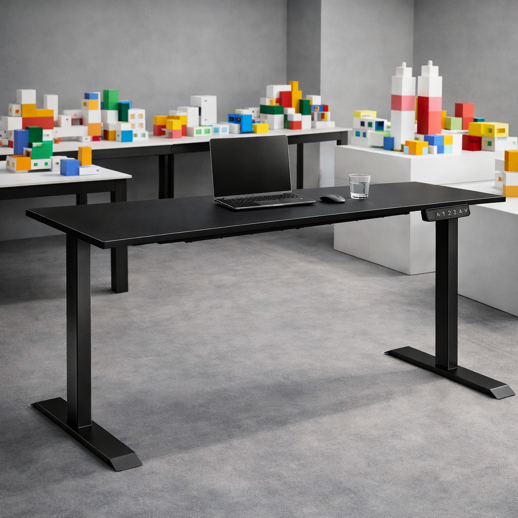 ZY-02 Adjustable Standing Desk with Material Display Wall Studio