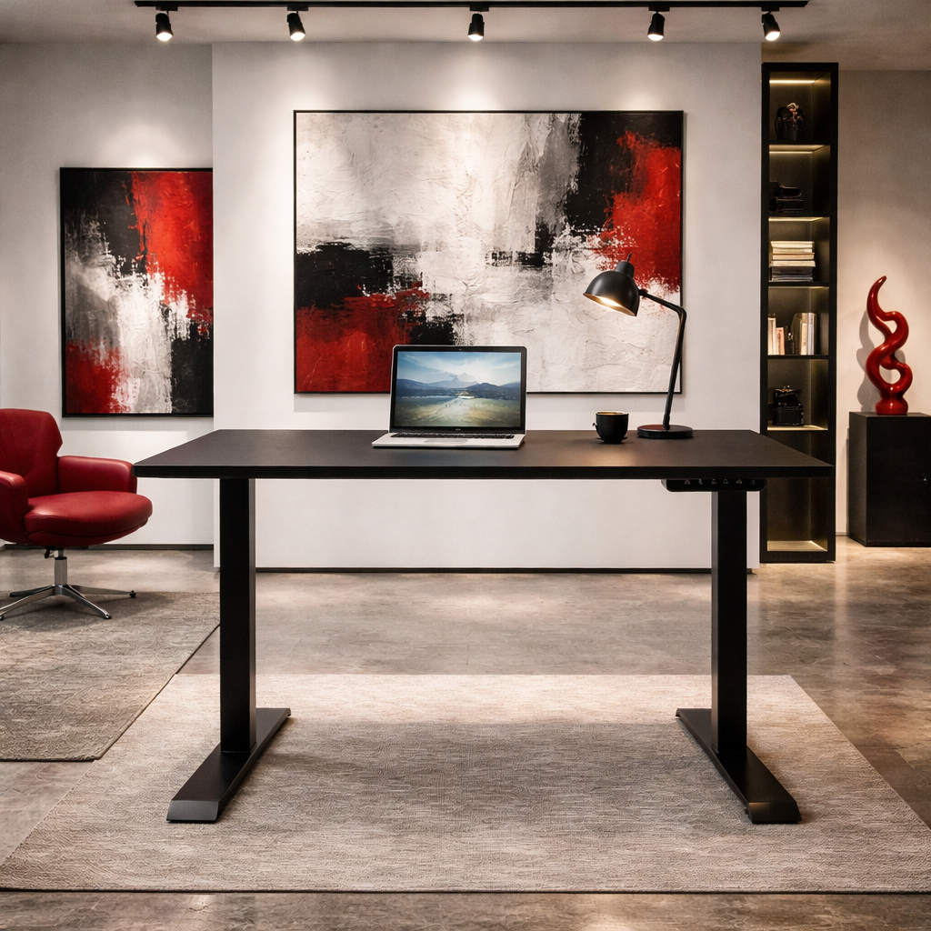 ZY-02 City Skyline Night View Standing Desk Workspace
