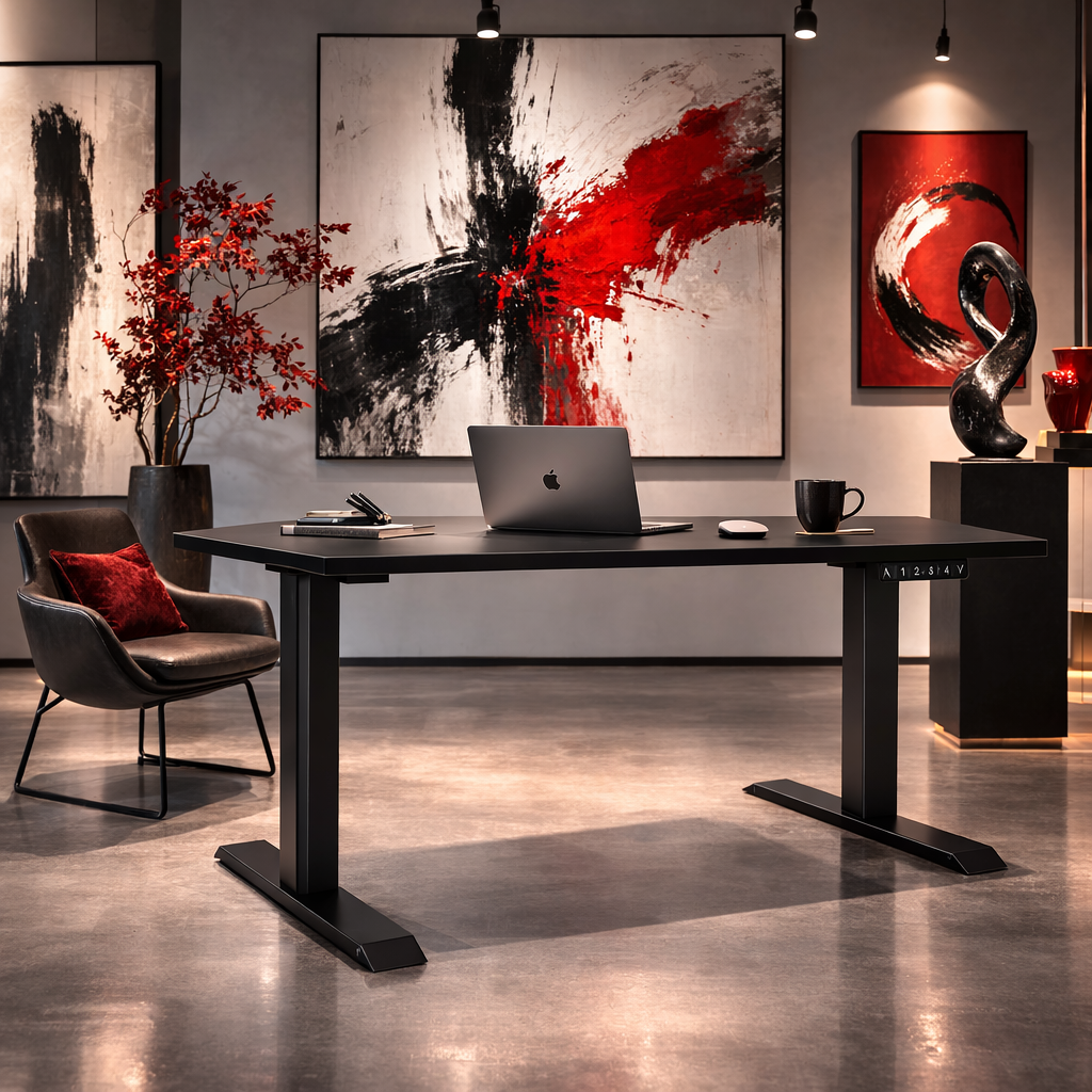 ZY-02 Modern Abstract Art Office Standing Desk Workspace