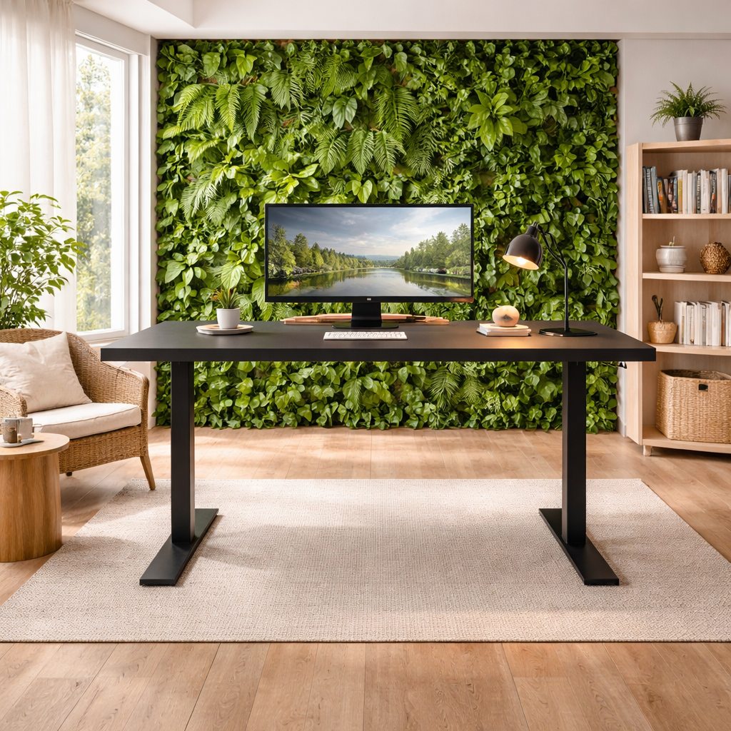 ZY-02 Luxury Home Office Standing Desk Bookshelf Workspace