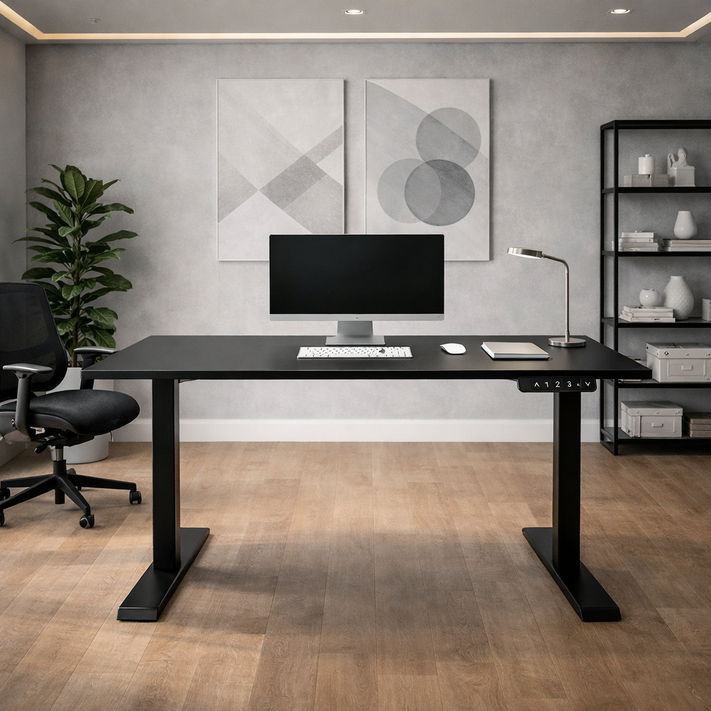 ZY-02 Industrial Executive Standing Desk Monitor Workstation Setup