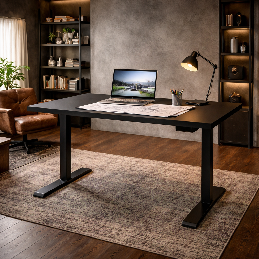ZY-02 Forest Cabin View Standing Desk Workspace