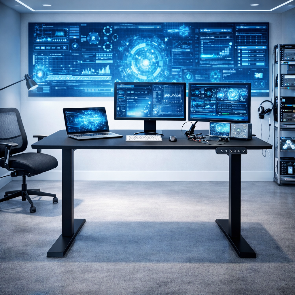 ZY-02 Futuristic LED Tech Workspace Standing Desk