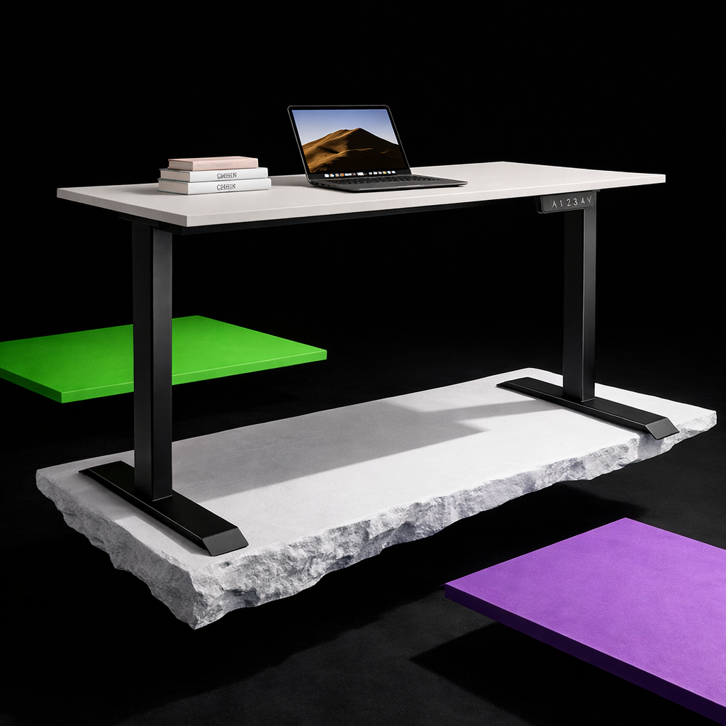 ZY-02 Minimalist White Desktop Electric Standing Desk Modern Style