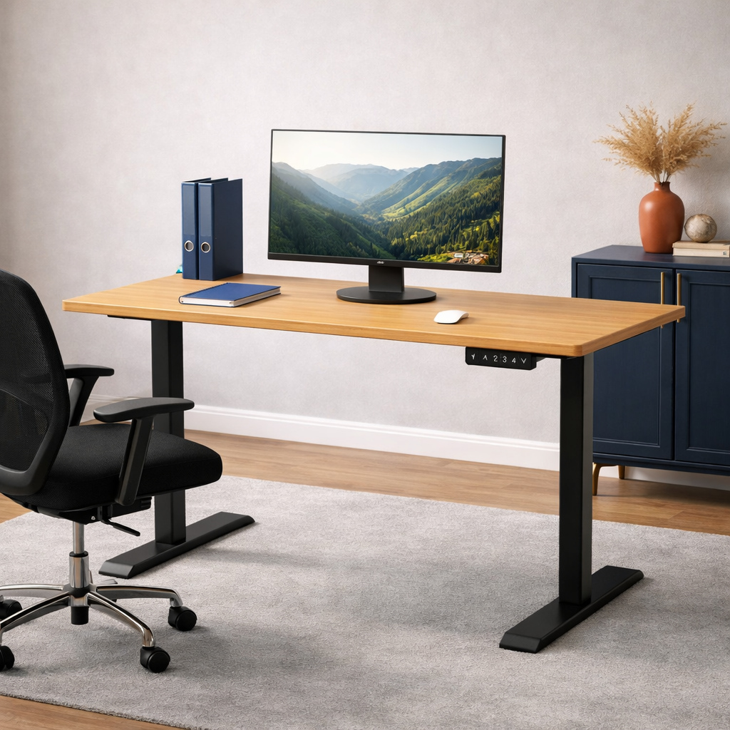 ZY-02 Modern Office Workstation Adjustable Standing Desk with Monitor Setup