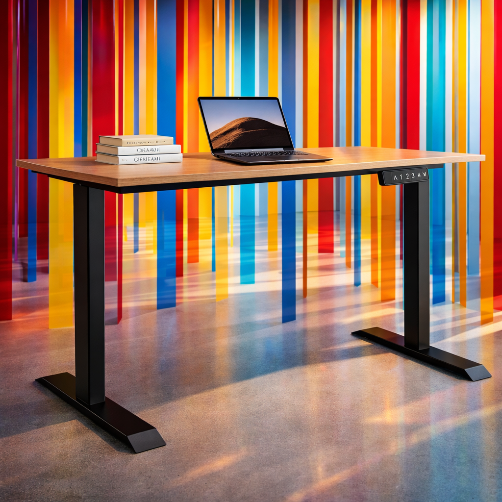 ZY-02 Premium Wood Finish Adjustable Standing Desk with LED Controller
