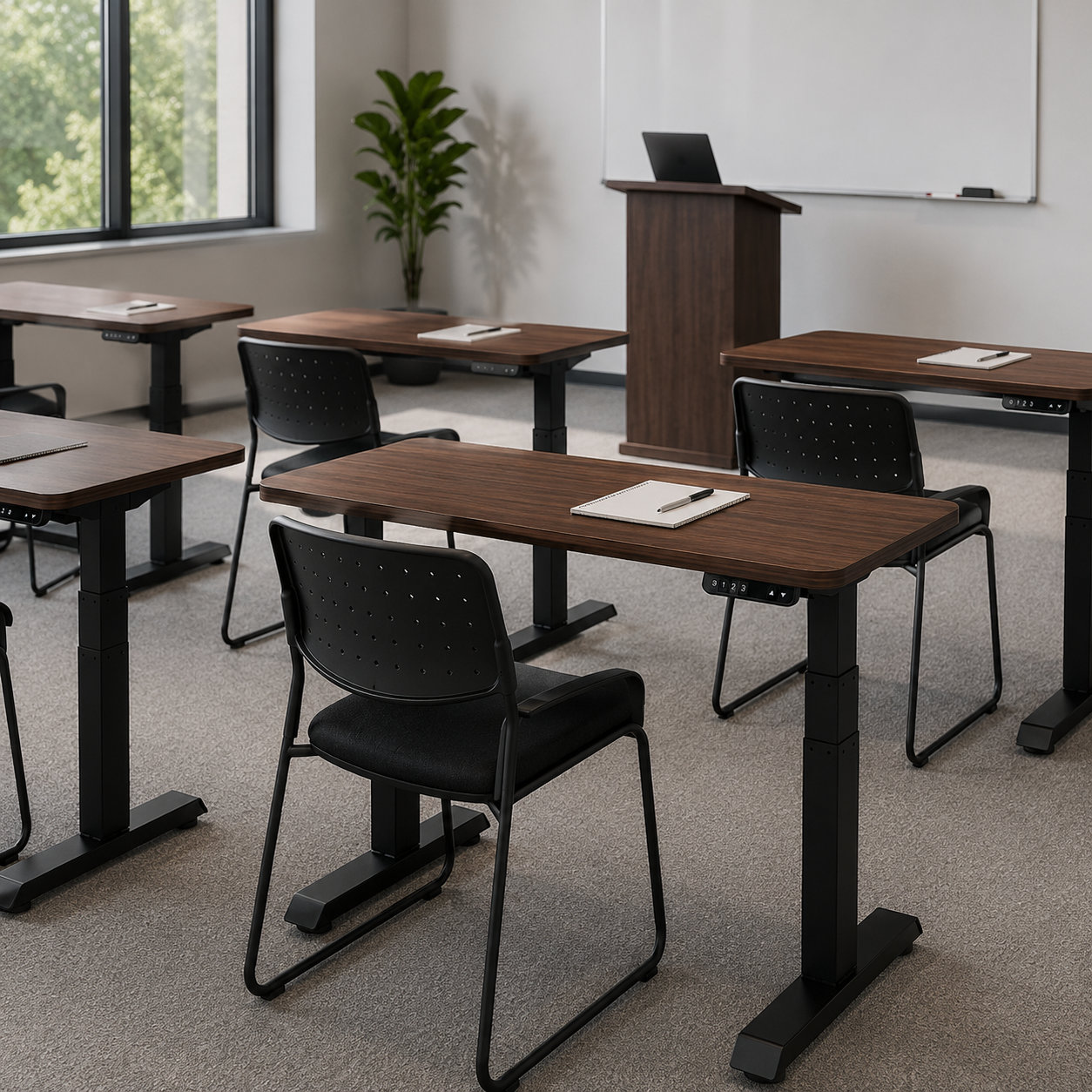 ZY-03 3-Stage Dual Motor Technical Standing Bench with Black Surface, Heavy Stable Frame, Maker Studio Workstation