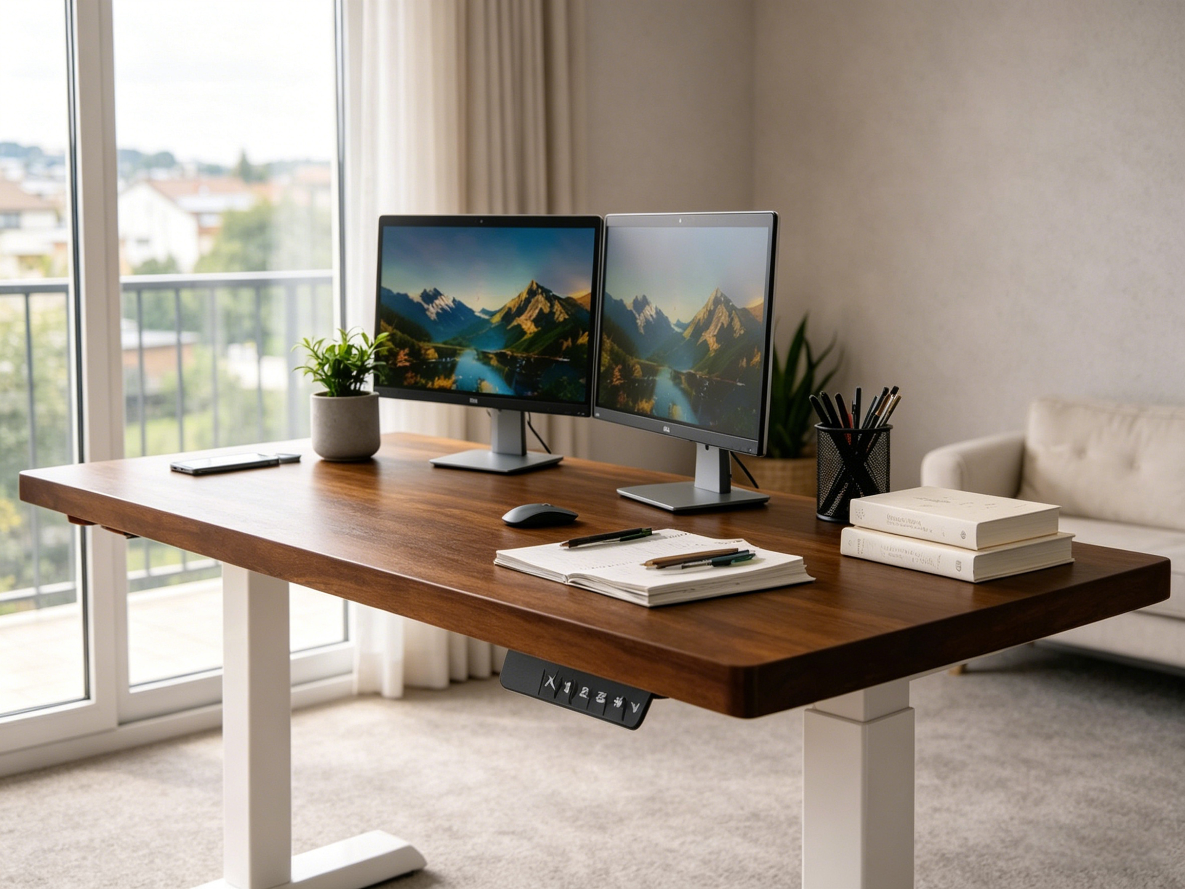 ZY-02 Dual Motor Sit Stand Desk 2 Stage Adjustable Height Workstation for Corporate Offices