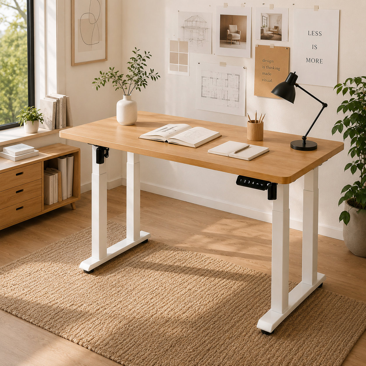 ZY-03 Four-Post Two-Stage Standing Workstation – Balanced Dual-Motor Drive for Technology Companies