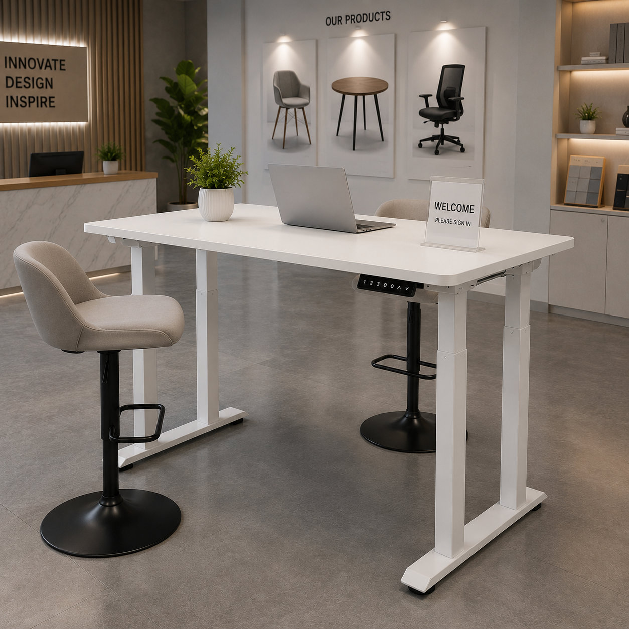 ZY-03 4-Column Electric Lift Desk with Two Motors – Dependable Daily Cycling for Administrative Departments