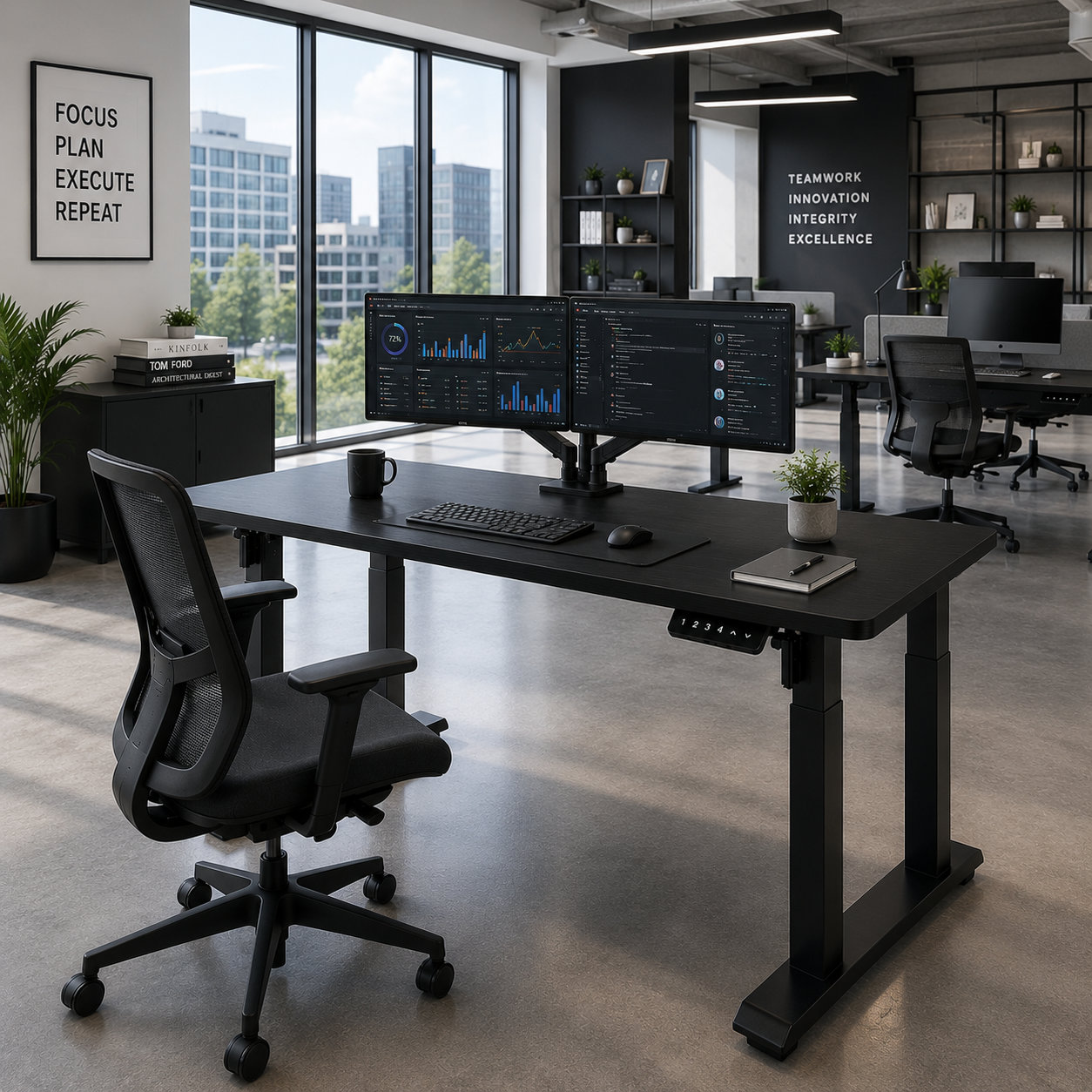 ZY-03 Four-Leg Electric Sit-Stand Desk Base – Flexible OEM Configuration for Wholesale Office Programs