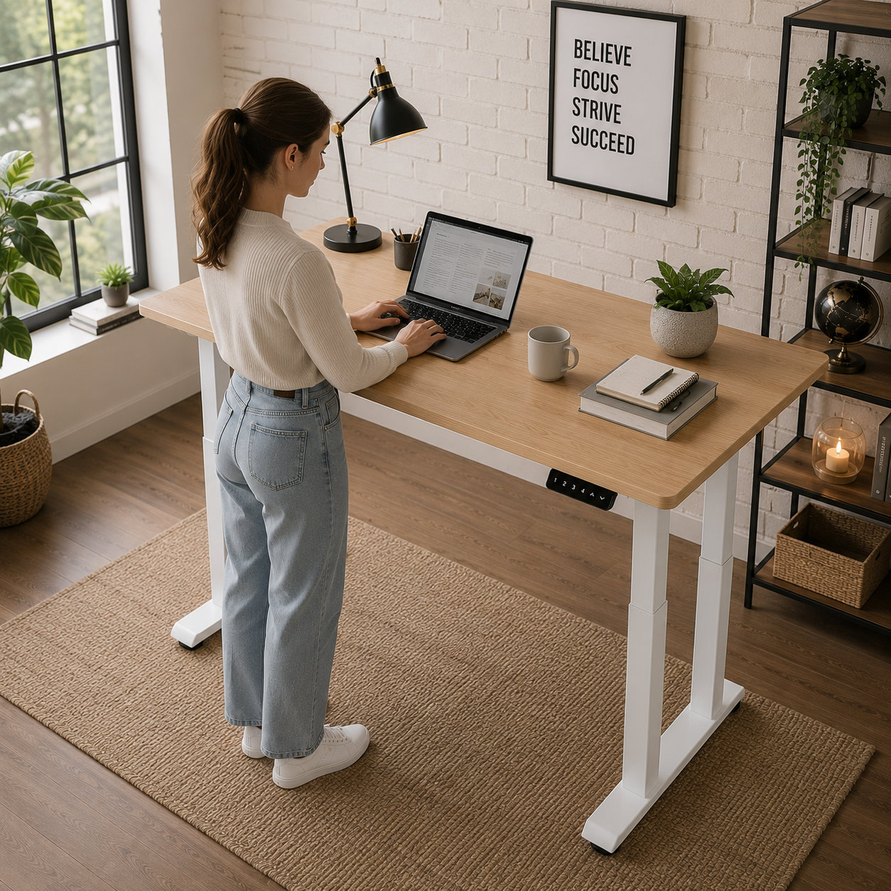 ZY-03 Four-Leg Two-Stage Dual Motor Desk – Reinforced Steel Base, Durable Solution for Call Centers