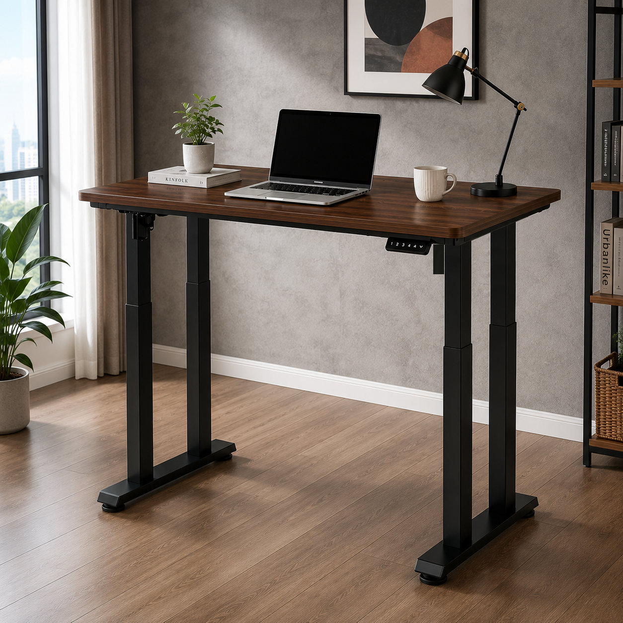 ZY-03 4-Column Dual Motor Sit-Stand Desk – Wide Worktop Support, Smooth Lift for Corporate Workstations