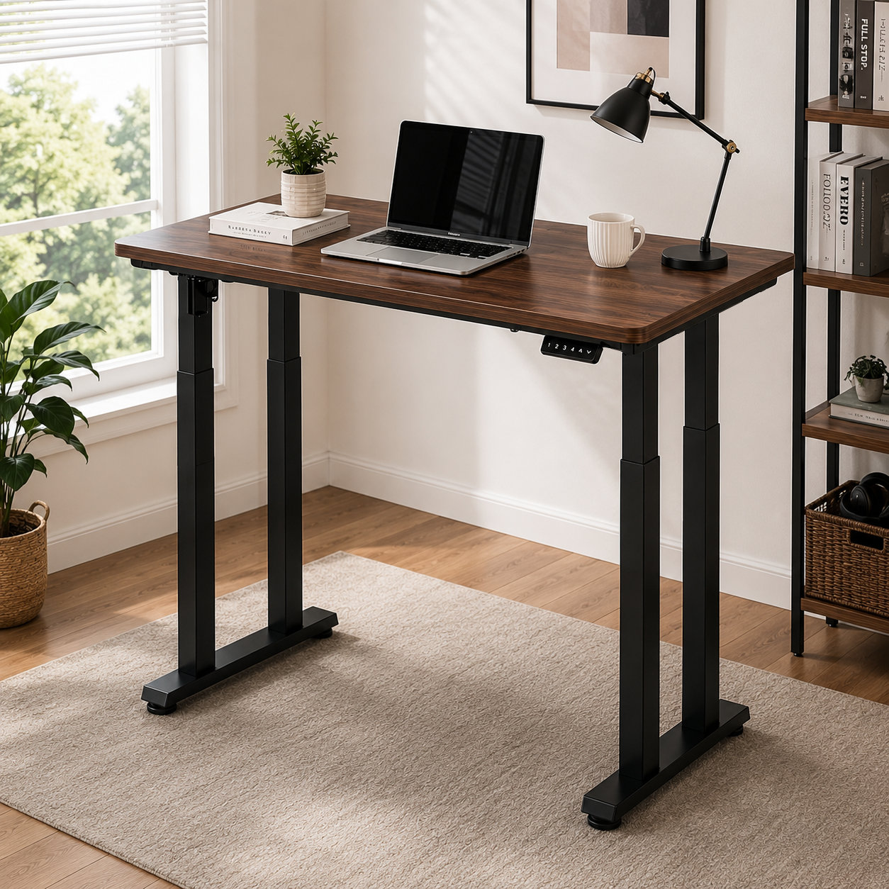 ZY-03 Four-Leg Dual-Motor Two-Stage Electric Standing Desk – Synchronized Lift, High Stability for Executive Offices