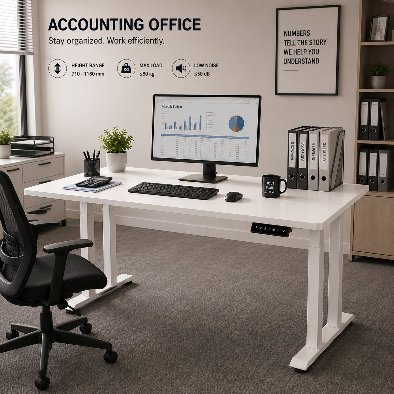 ZY-03 Quad-Column Dual-Motor Sit-Stand Workstation – Consistent Lift for Government and Institutional Offices