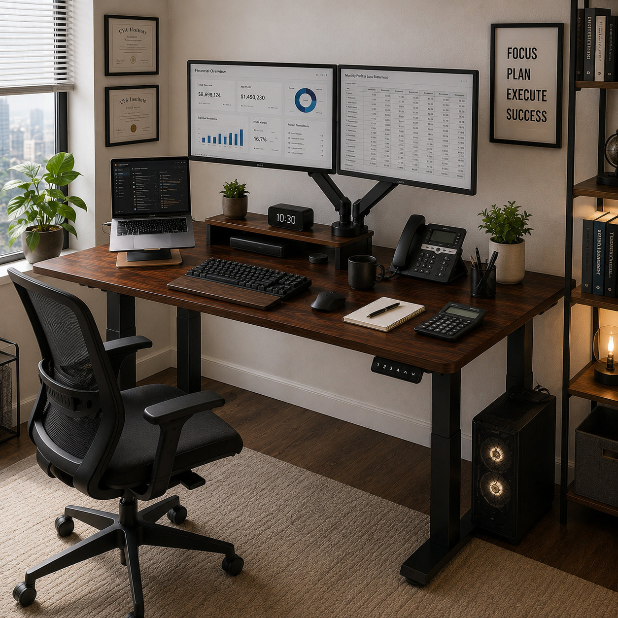 ZY-03 Quad-Leg Dual-Motor Adjustable Computer Table – Stable Setup for Gaming and Esports Offices