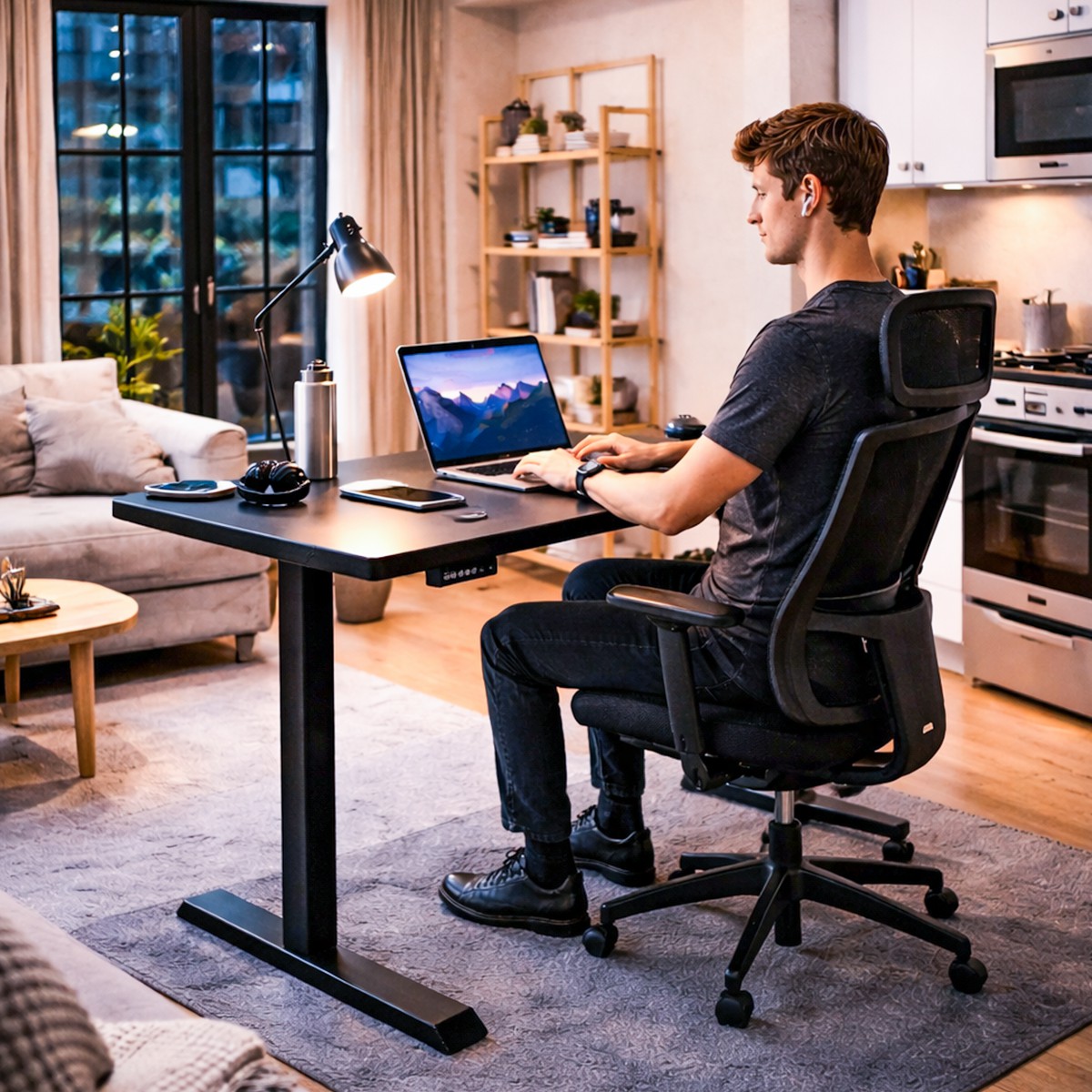 ZY-02 Dual Motor Standing Desk 2-Stage Quiet Smooth Adjustable Desk for Open Office Workspace
