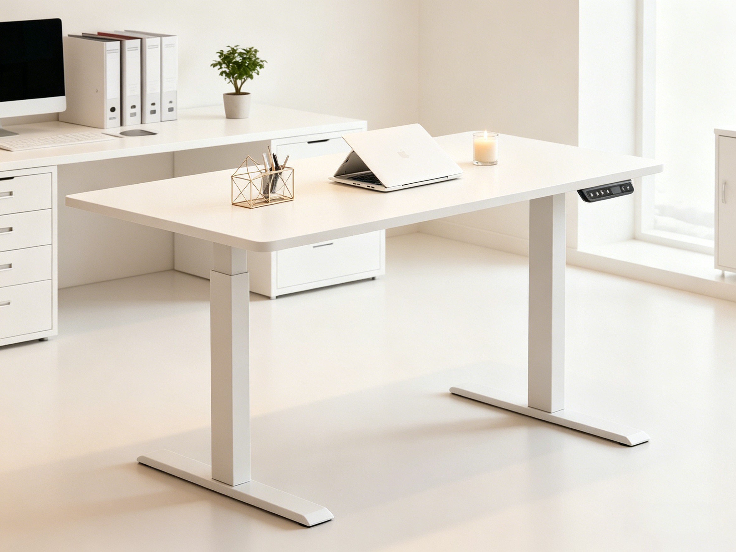 ZY-02 Dual Motor 2 Stage Electric Standing Desk Adjustable Height Office Desk Smooth Quiet Lift