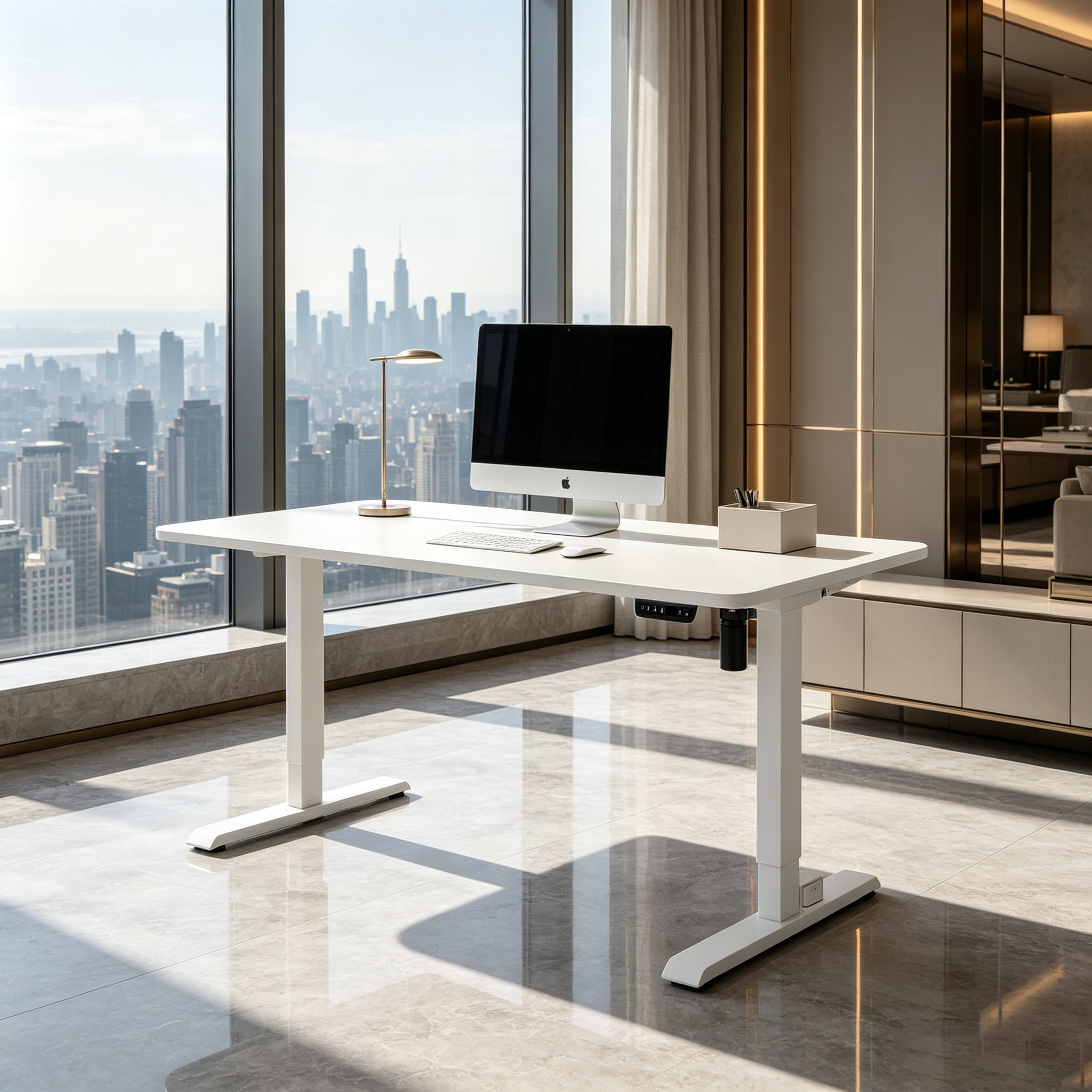 DK-02 Motorized Sit-Stand Desk Base | Flexible-Width Steel Frame for Corporate Workspace Projects