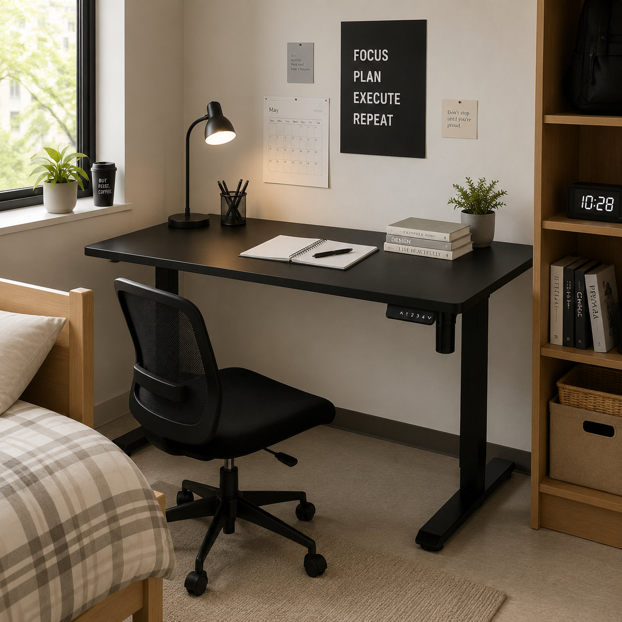 DK-02 Electric Height-Rise Table Frame | Private-Label Ready Single-Motor Base for Online Furniture Sellers