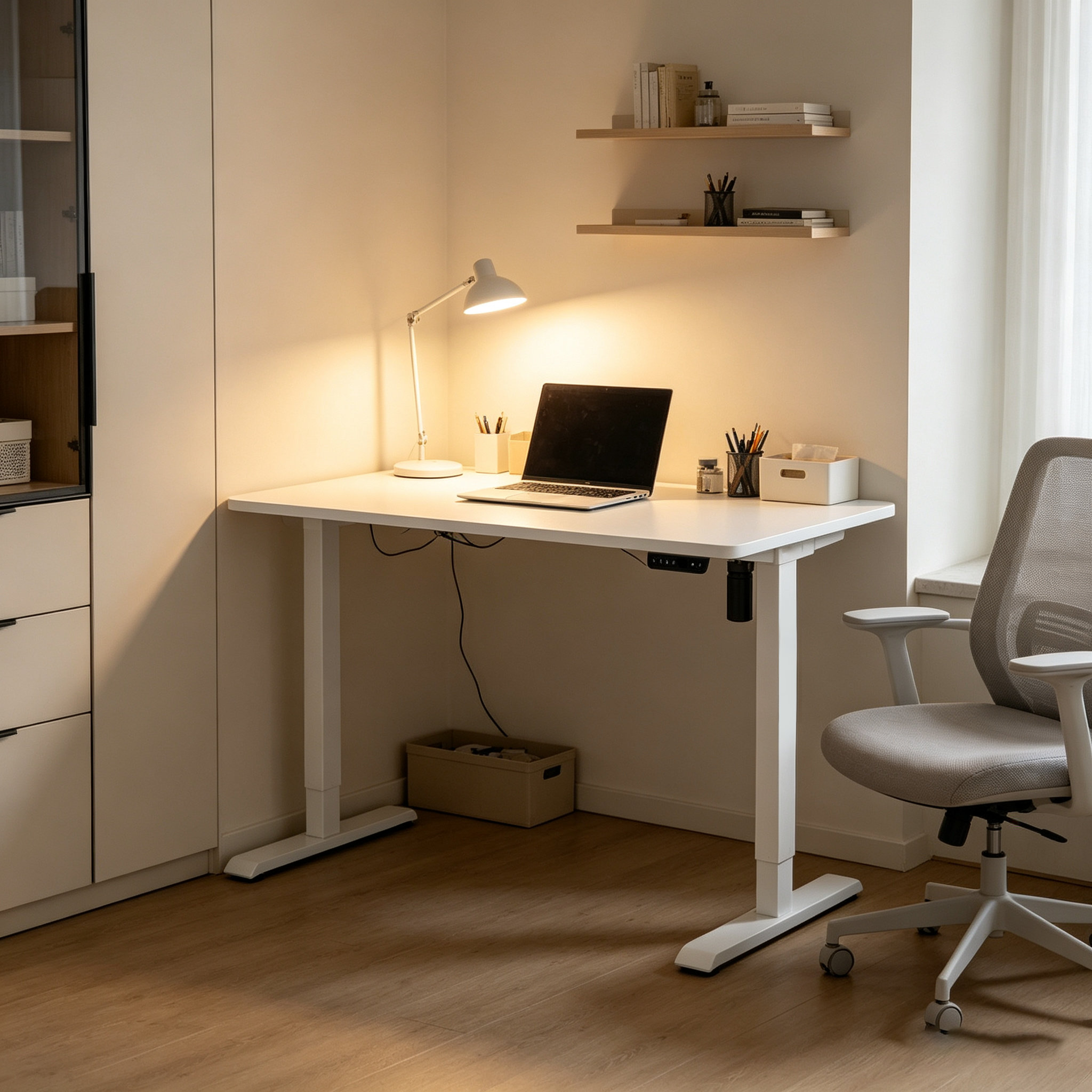 DK-02 Motorized Two-Stage Office Desk Chassis | Reliable Wholesale Platform for Call Centers and Training Rooms
