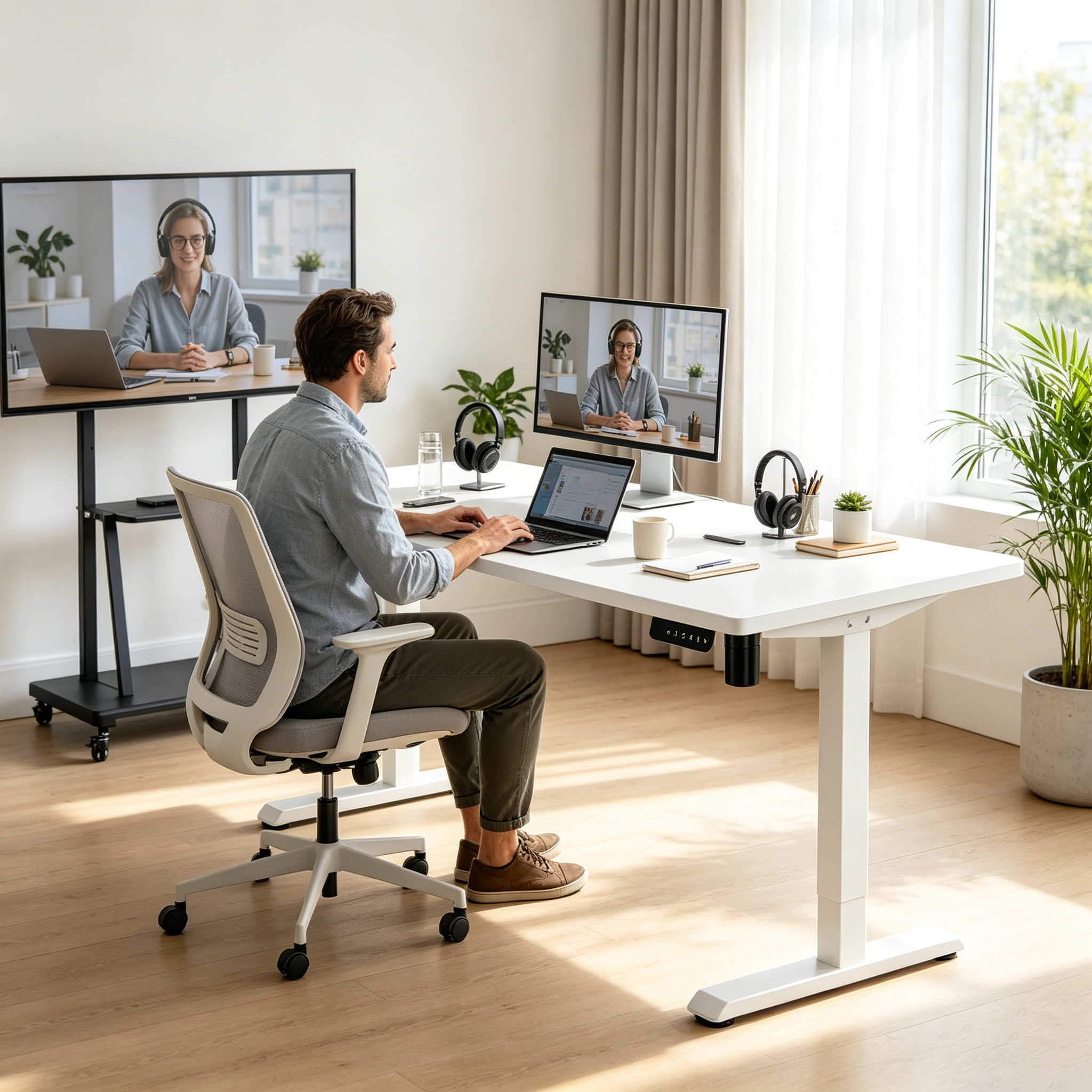 DK-02 Adjustable Electric Workstation Base | Cost-Efficient Single-Motor System for Co-Working and Shared Offices