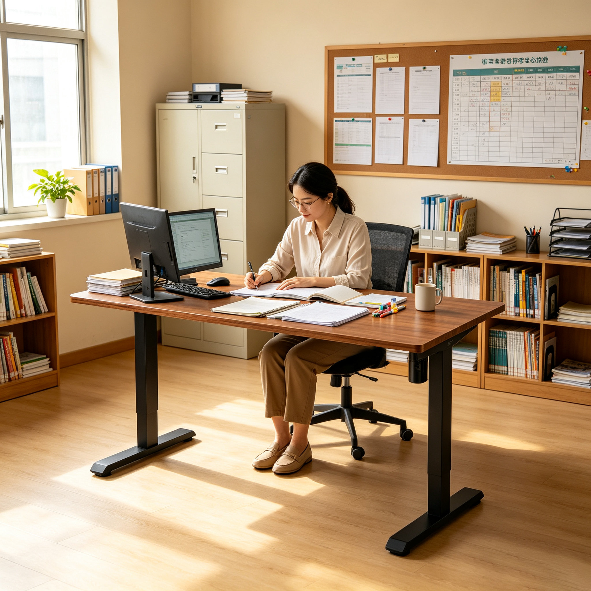 DK-02 Electric Sit-Stand Desk Base with Single Motor | Stable Bulk-Supply Frame for Corporate Workstation Projects