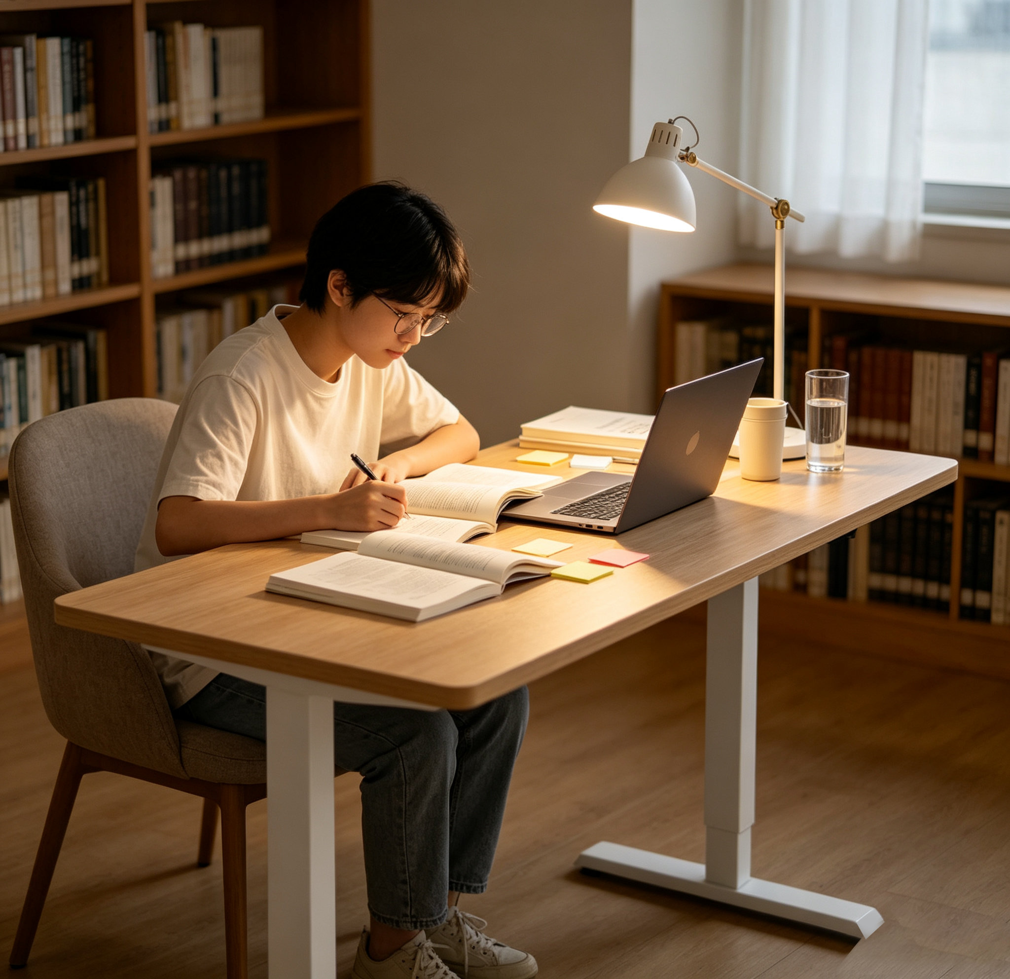 DK-02 Two-Stage Height-Adjustable Desk Understructure | Easy-Pack Export Solution for Contract Furniture Projects