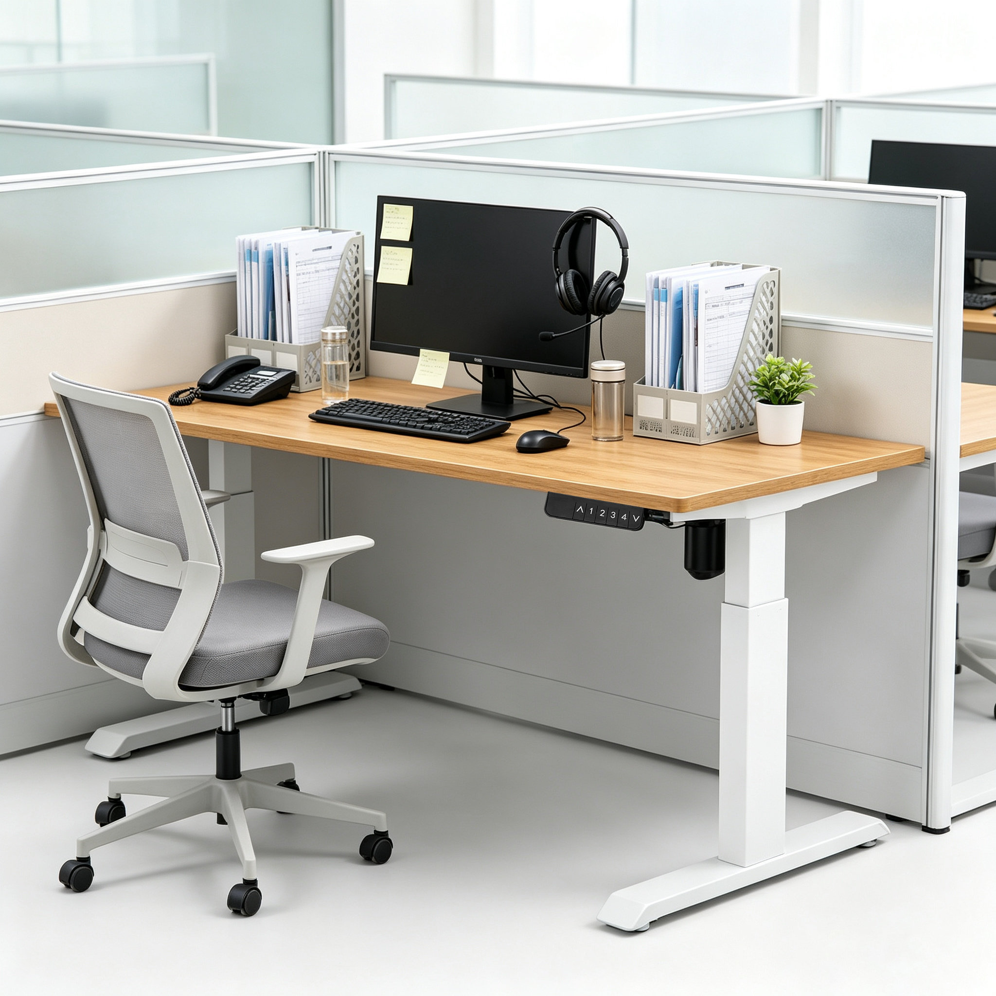 YT-01 Project-Grade Single Motor Adjustable Desk Frame with Reinforced Crossbeam for Contract Furniture Supply