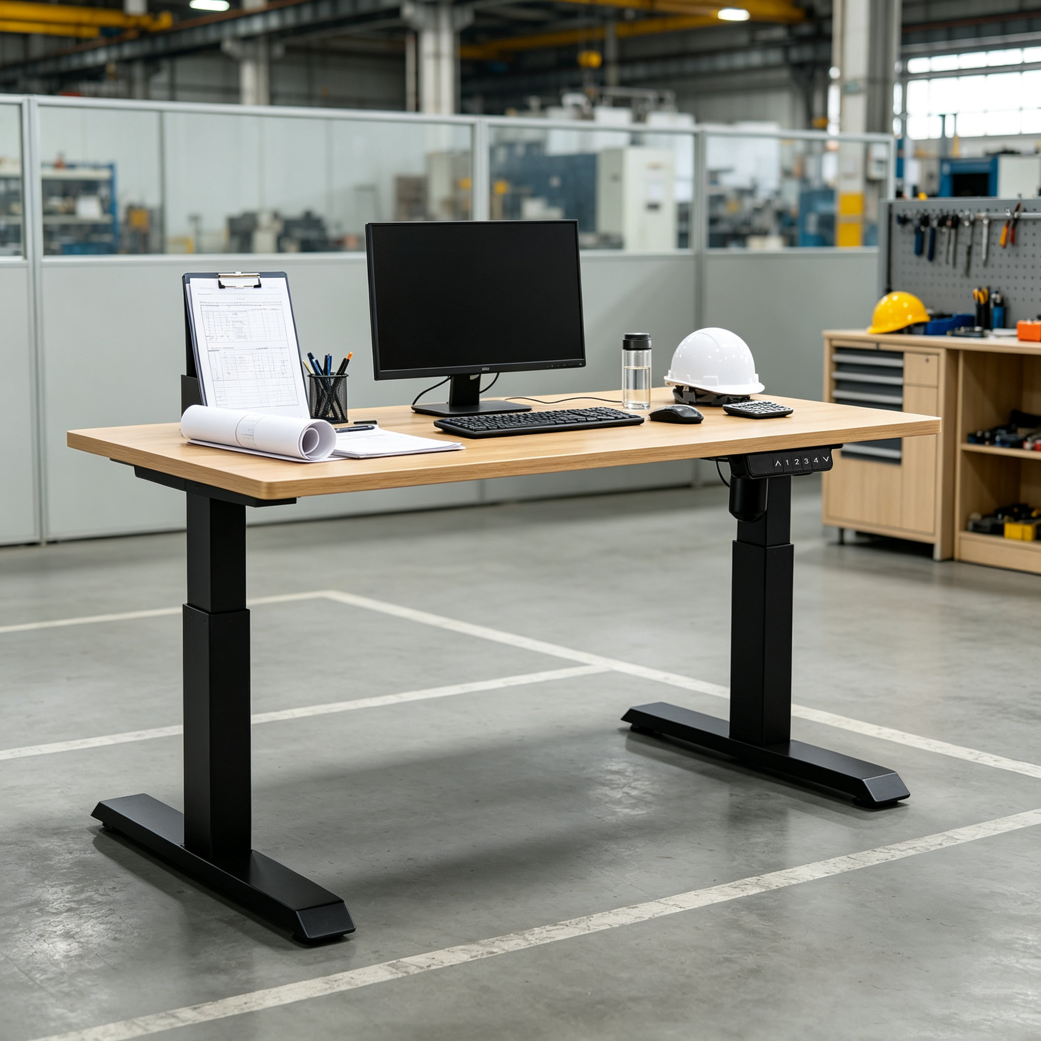 YT-01 Low-Noise Reinforced Electric Desk Frame with Smooth Two-Stage Lifting for Shared Workspaces