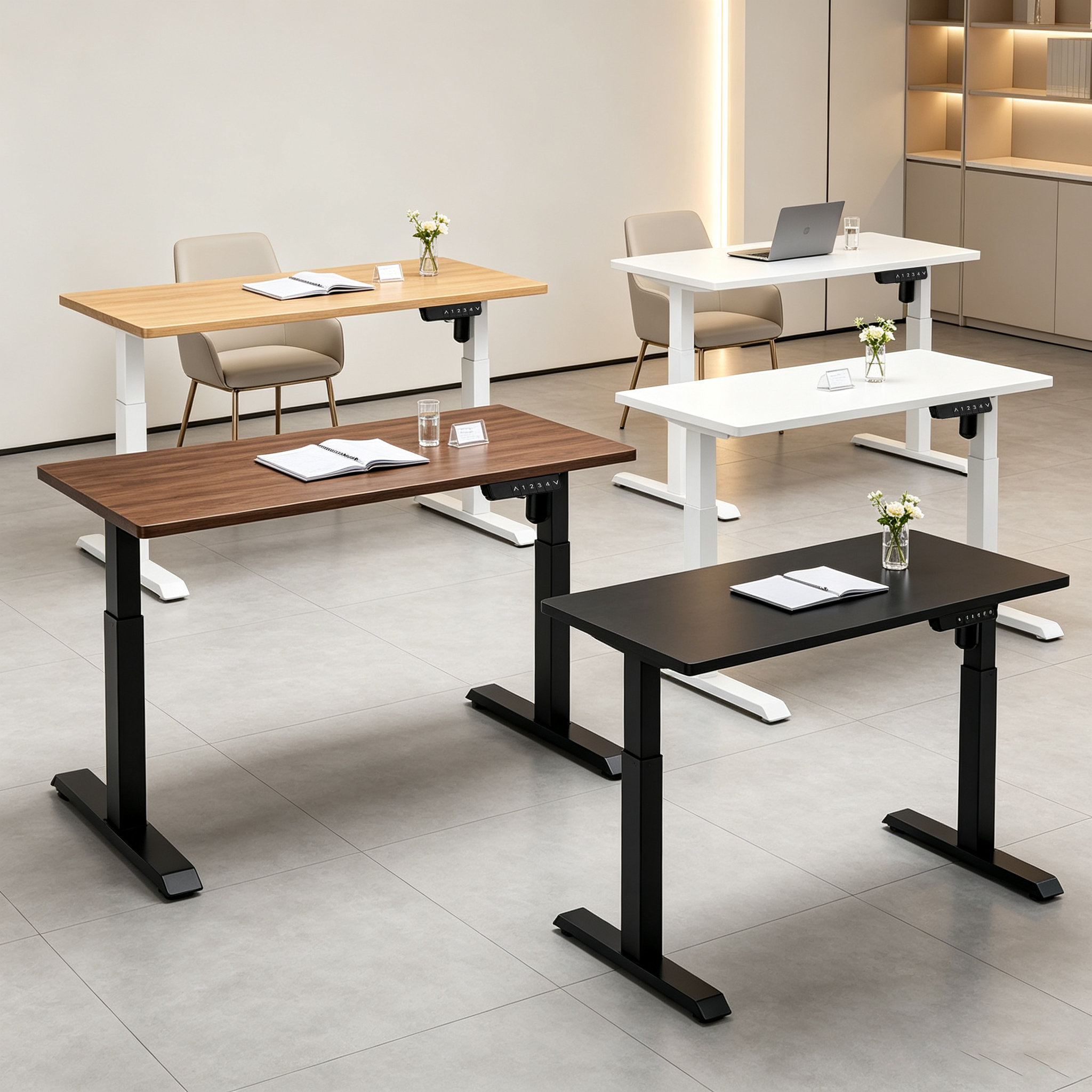 YT-01 Commercial Single Motor Height Adjustable Desk Base with Stable 600 mm Feet for Bulk Office Projects