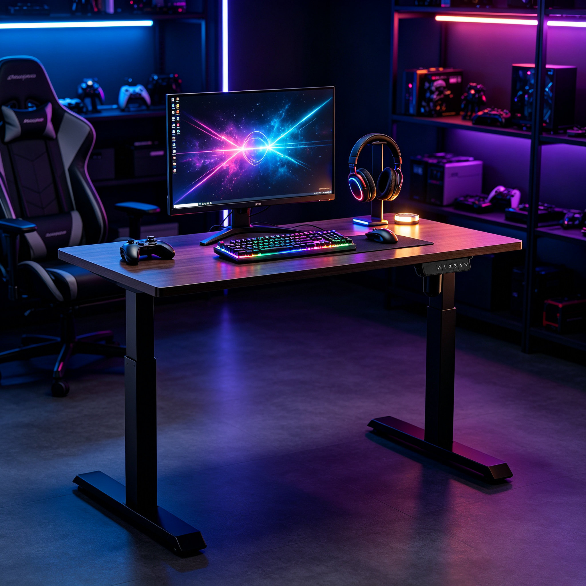 YT-01 Reinforced Single Motor Electric Standing Desk with 760-1210 mm Height Range for Corporate Workstations