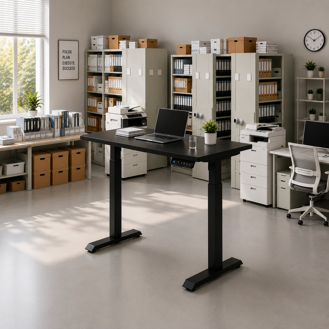 YT-01 Scalable-Supply Single Motor Two-Stage Office Desk Base with Custom Options for Commercial Furniture Projects