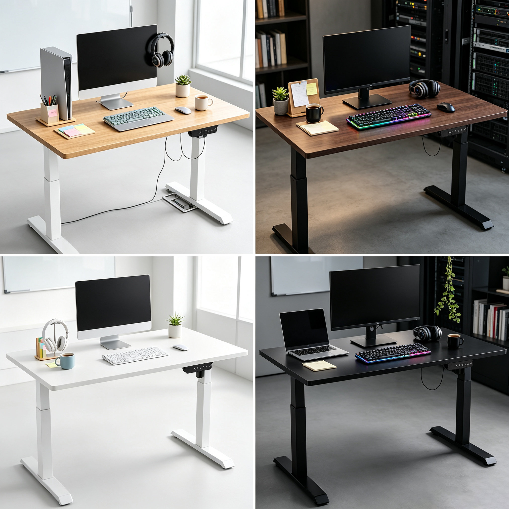 YT-01 Stable Single Motor Electric Sit-Stand Workstation with Two-Stage Columns for Home Office Retail