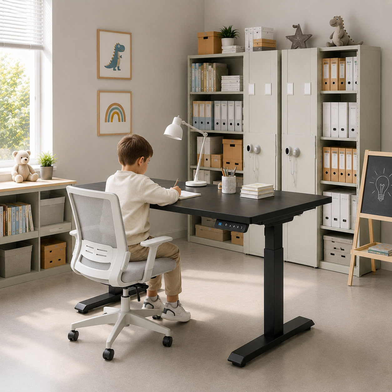 YT-01 Heavy-Duty Single Motor 2-Stage Sit-Stand Desk Frame with Stable Telescopic Beam for Wholesale Workstations