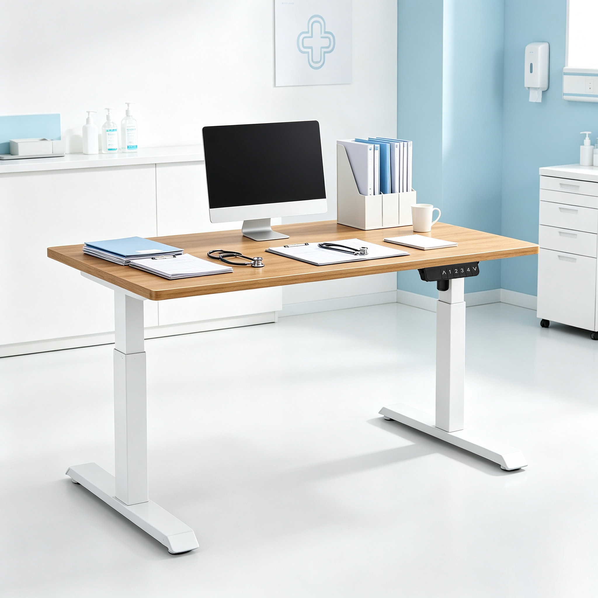 YT-01 Durable Two-Stage Electric Office Desk with Broad Desktop Compatibility for Contract Workstations