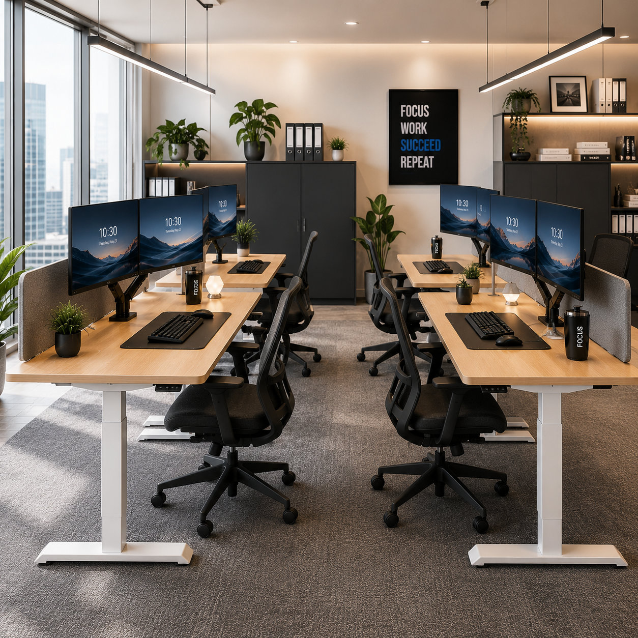 ZY-02 2-Stage Dual Motor Standing Desk with Memory Presets and High Stability for Corporate Office Projects