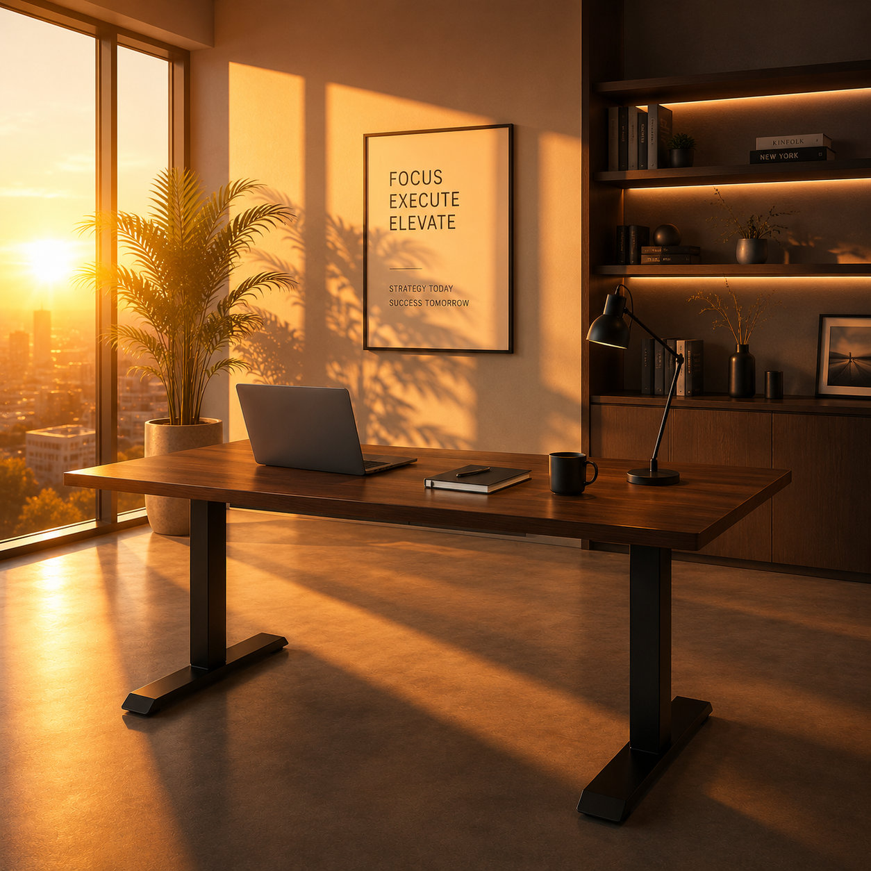 ZY-02 2-Stage Electric Height Adjustable Desk with Dual Motors and Enterprise Office Application