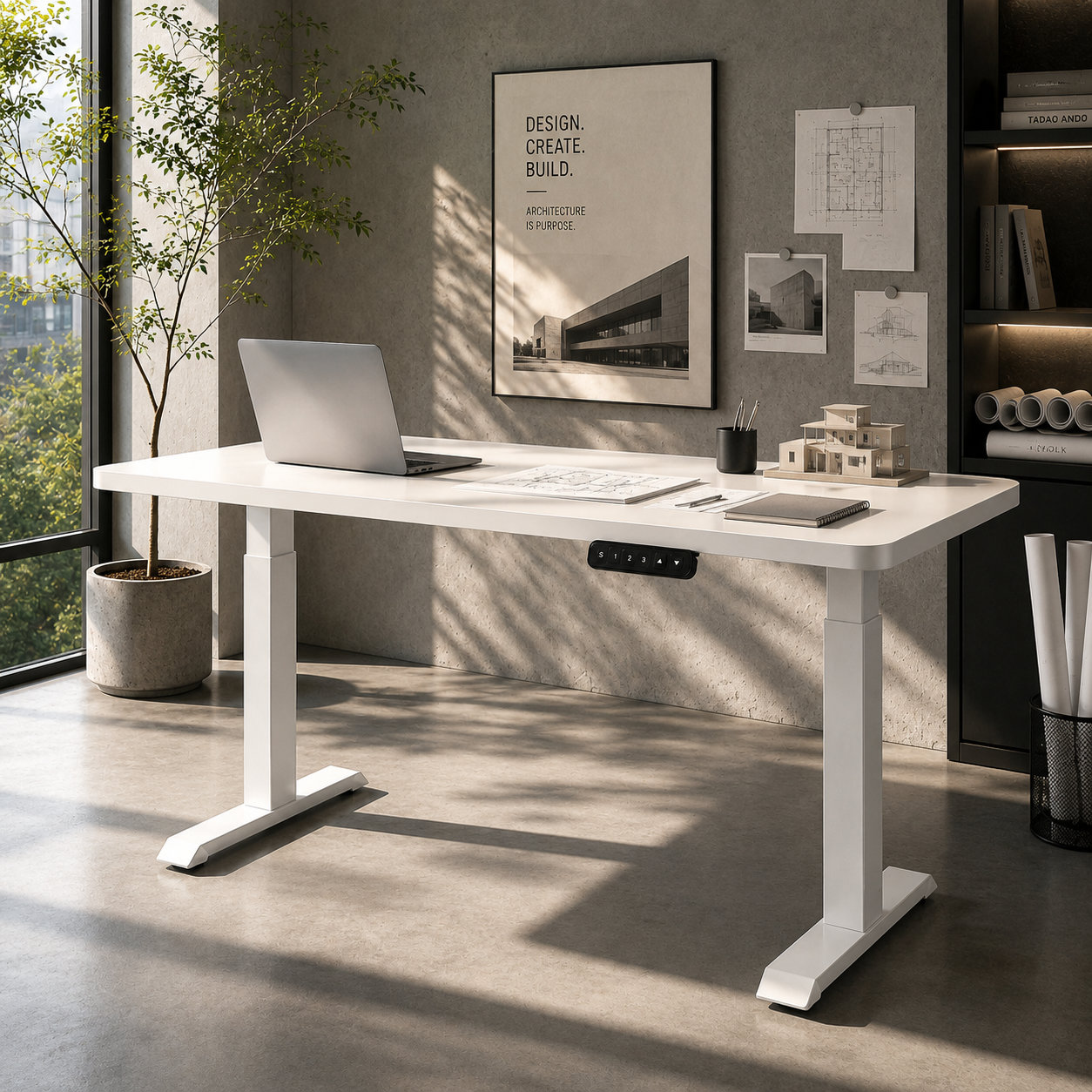 ZY-02 Ergonomic Dual Motor Standing Table with Steel Frame Strength for Government Projects