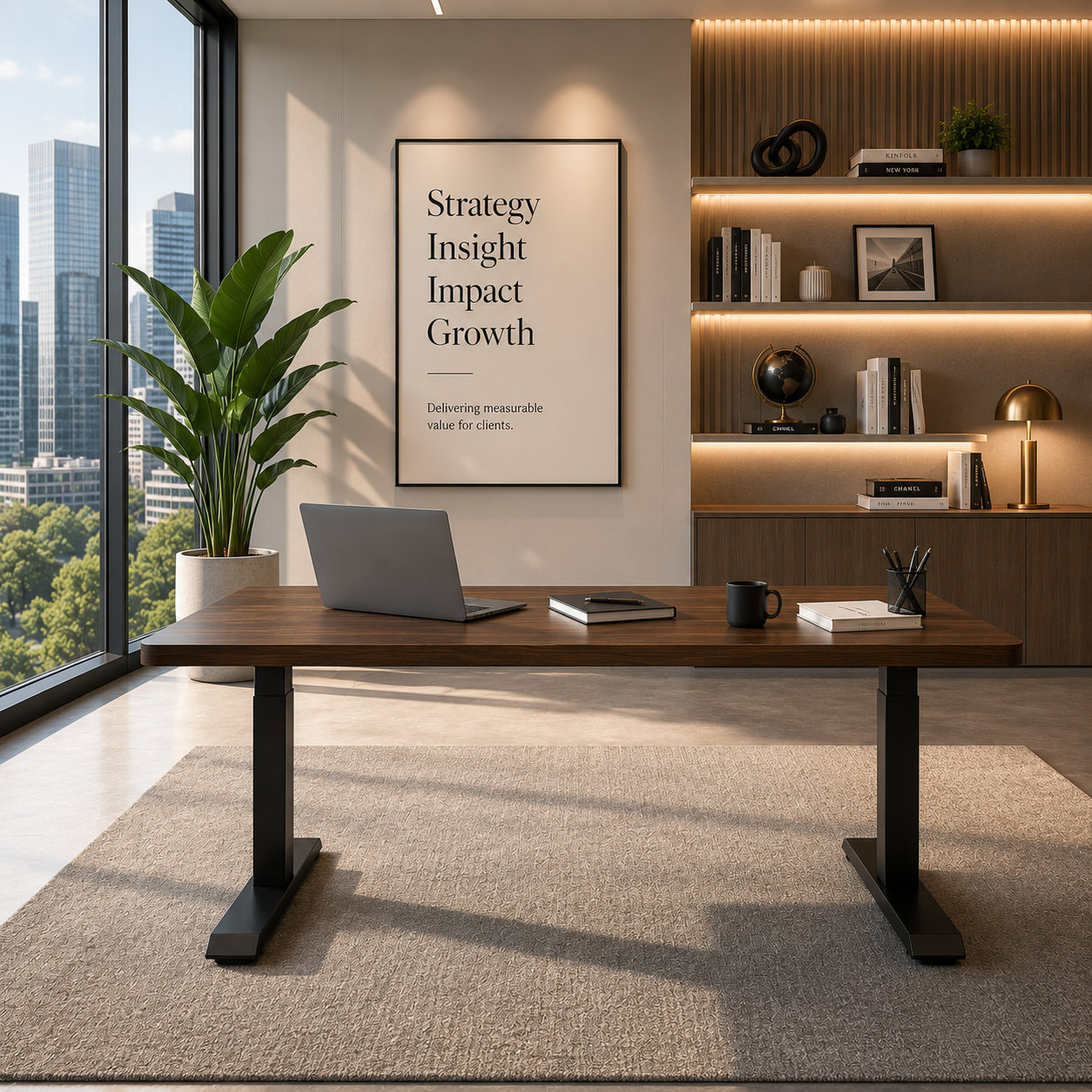 ZY-02 Commercial Dual Motor Standing Desk with Wide Desktop for Executive Offices